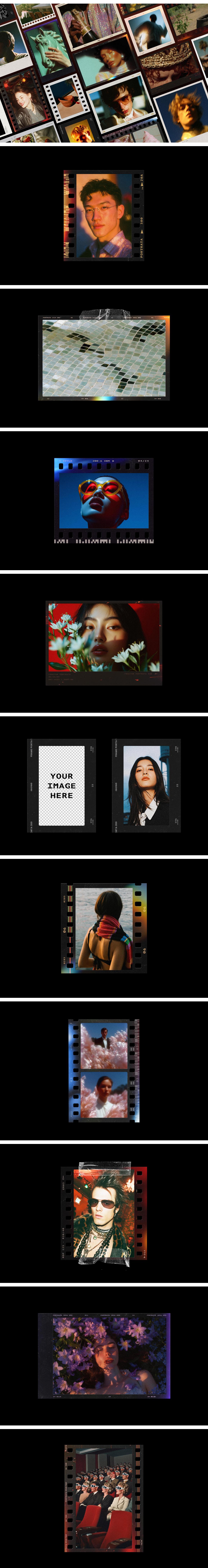 Film Frames Collection: PSD &amp; PNG Overlays