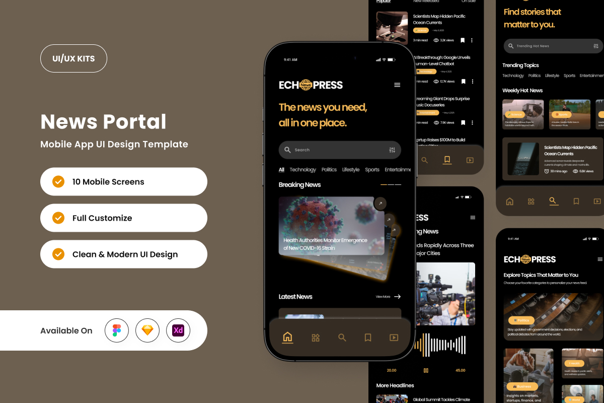 Echopress - News Portal App Design Template