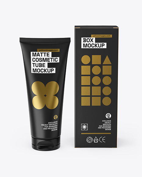 Cosmetic Tube with Box Mockup - Cylindrical box mockup