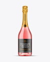 Clear Glass Pink Champagne Bottle Mockup