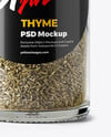 Glass Spice Jar with Dried Thyme Mockup