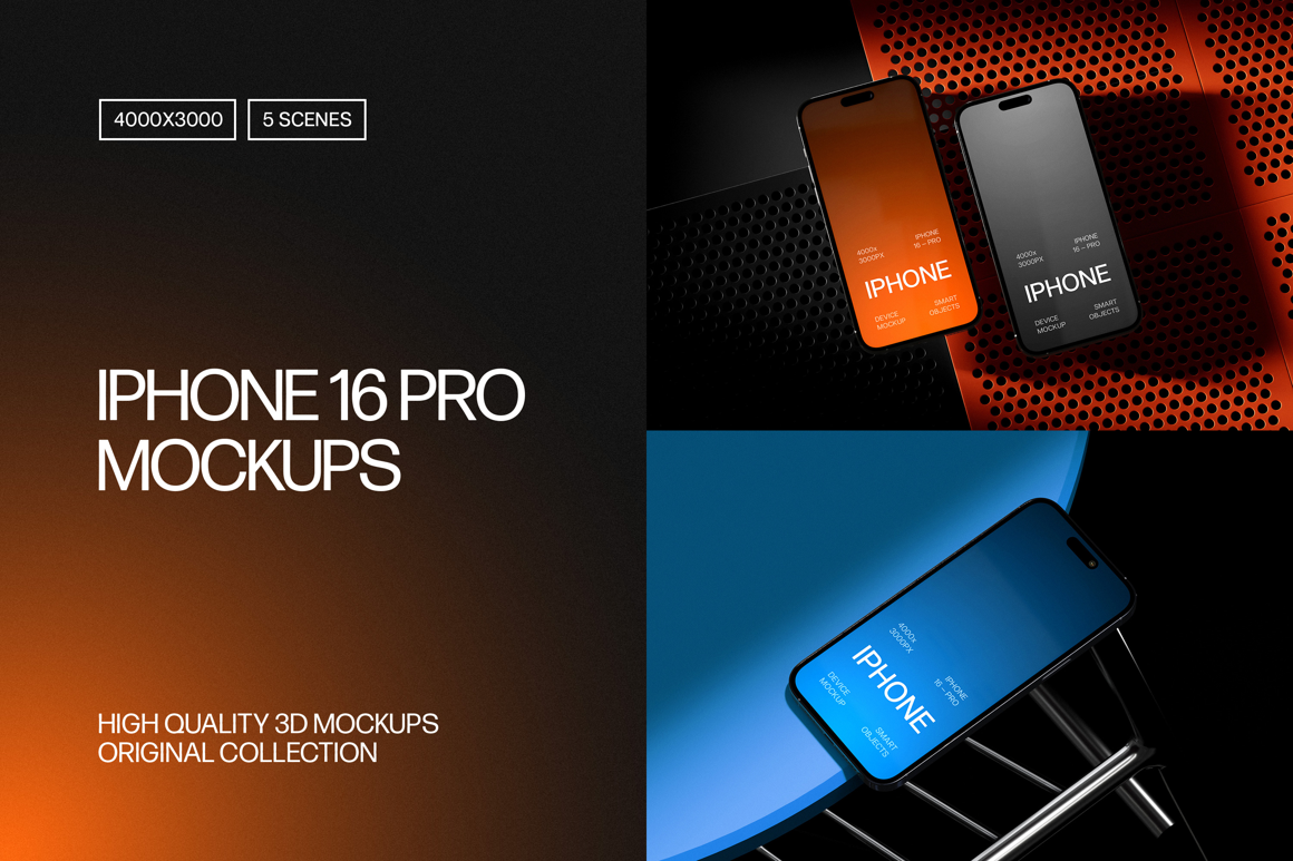 iPhone 16 Pro Mockups Set