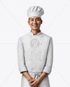 Asian Man Wearing Chef Uniform and Chef Hat Mockup