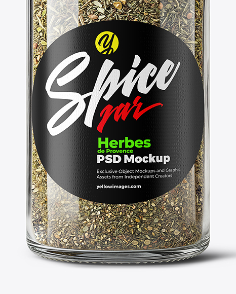 Glass Jar with Herbes de Provence Mockup