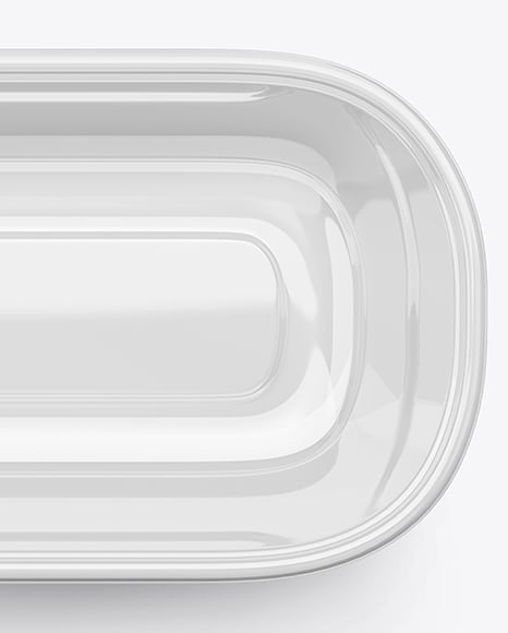 Glossy Plastic Food Container in Paper Sleeve Mockup
