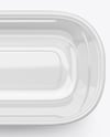 Glossy Plastic Food Container in Paper Sleeve Mockup