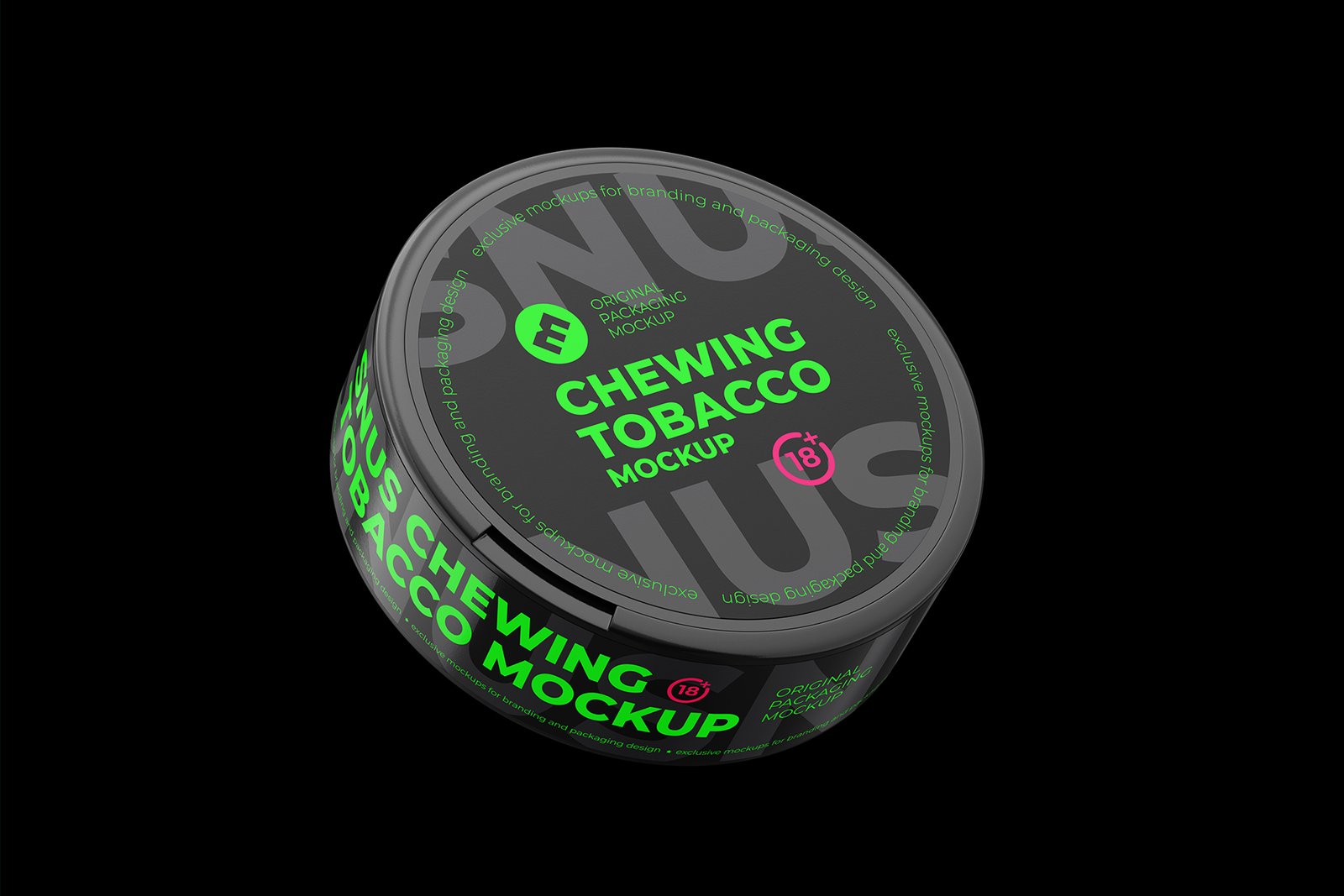 Snus Chewing Tobacco Can Mockup. With One Lock