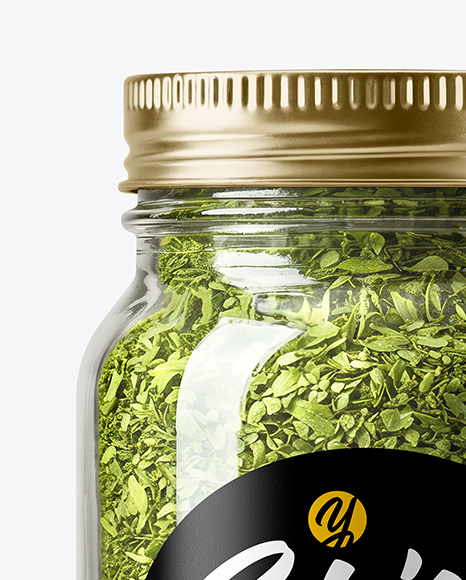 Glass Jar with Parsley Flakes Mockup