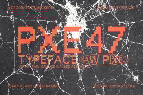 PXE47 Pixelated Typeface - Creative Store