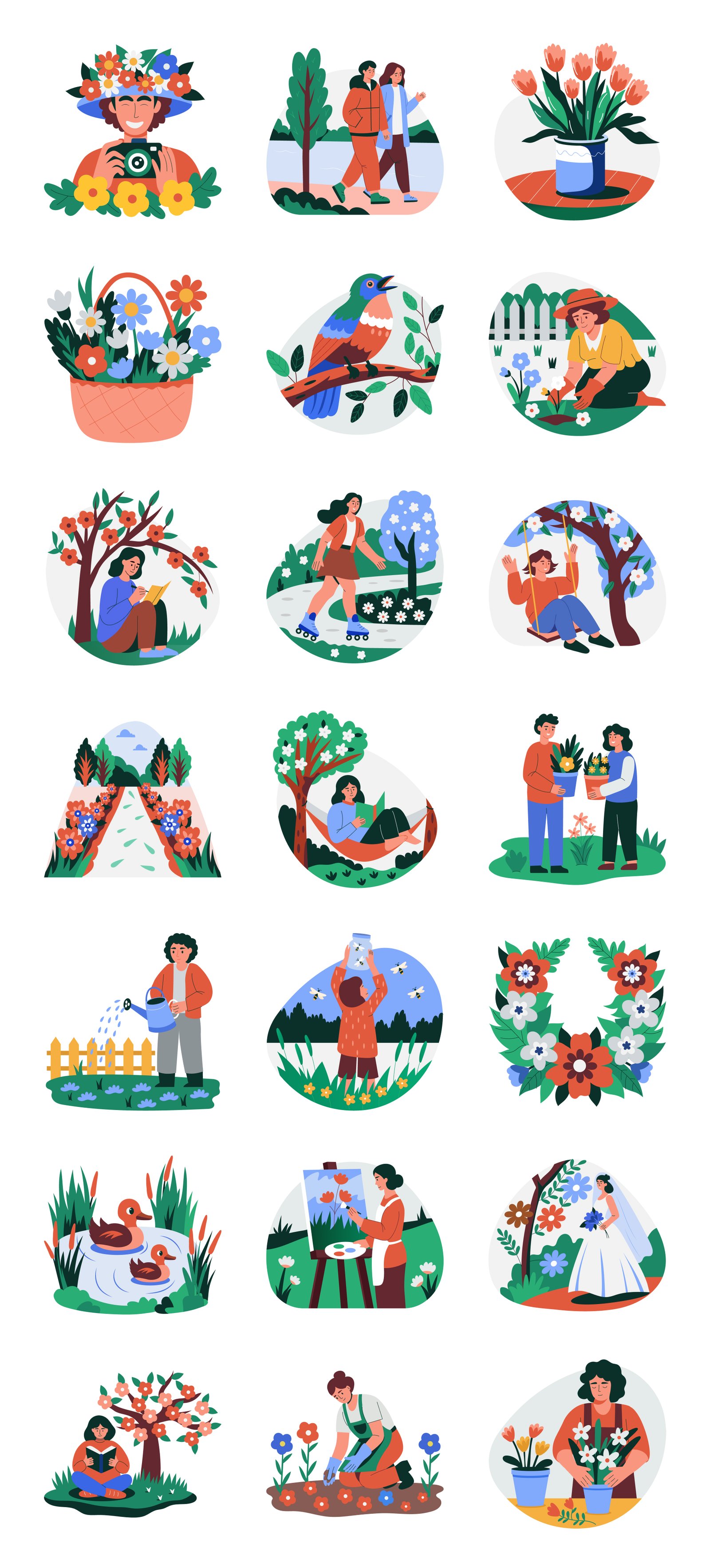Spring Illustration Set