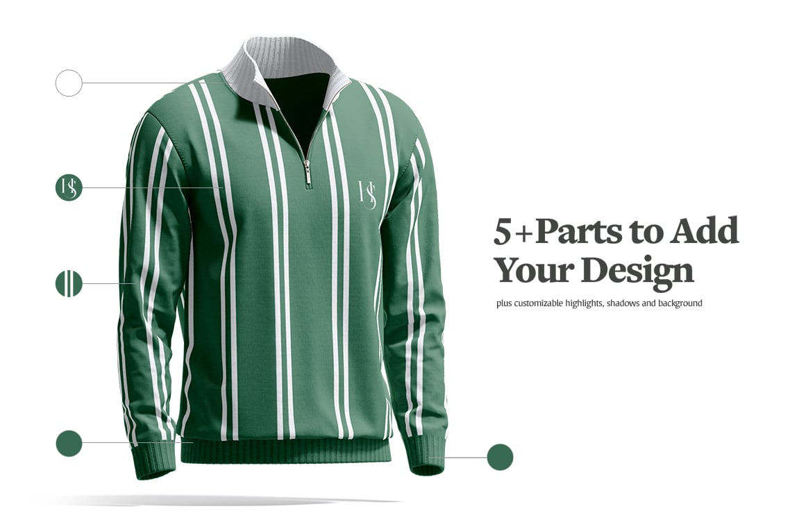 Quarter Zip Sweater Animated Mockup