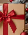 Square Gift Box wit Red Bow Mockup