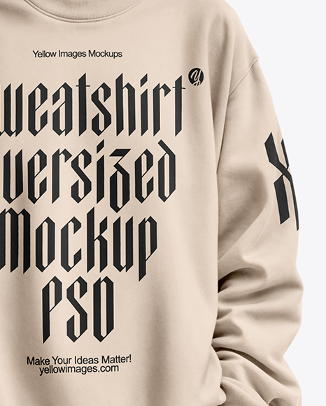 Black Woman Wearing Oversize Sweatshirt and Sweatpants Mockup