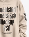 Black Woman Wearing Oversize Sweatshirt and Sweatpants Mockup