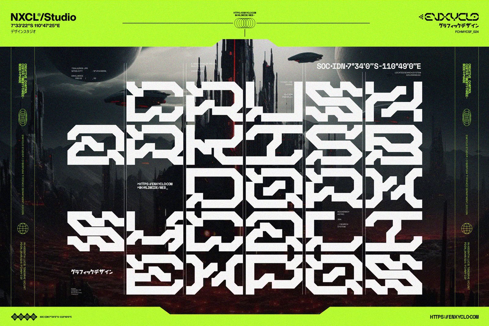 NCL GRAXEBEOSA FONT FAMILY - CYBERPUNK FUTURISTIC MECHA FONT