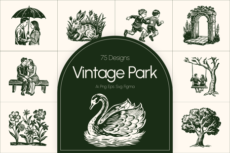 Vintage Park Illustration Set - Illustrations