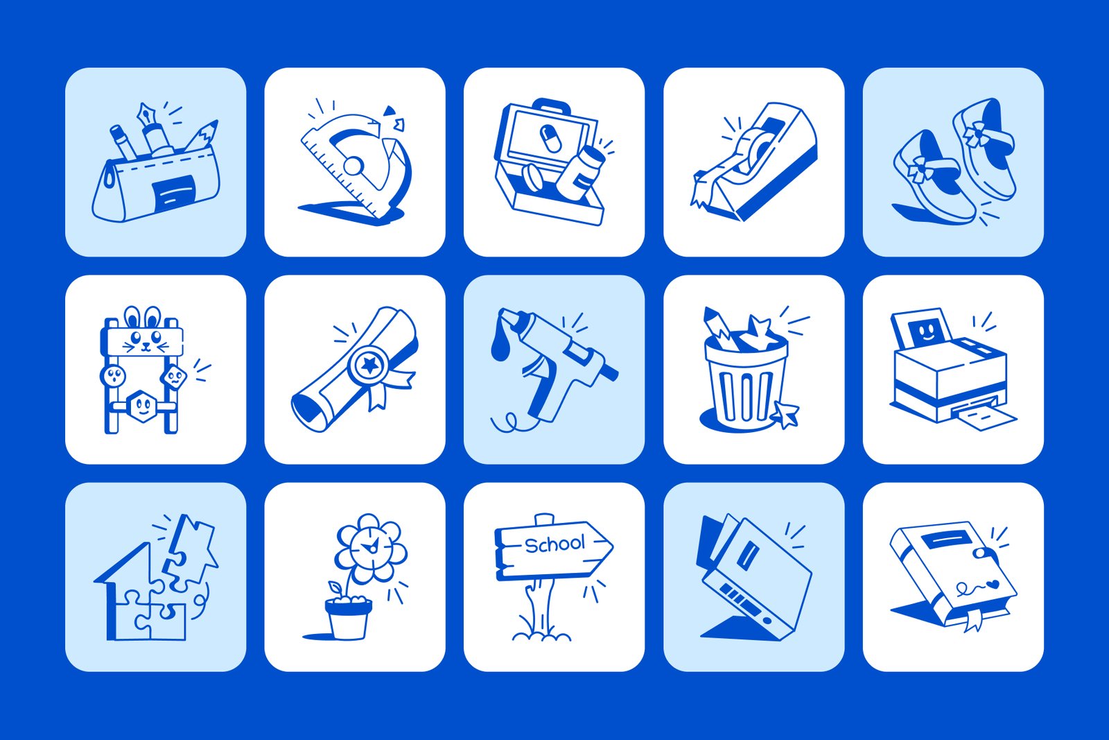 School Doodles Icon Set