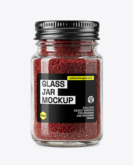 Glass Jar with Sumac Spice Mockup