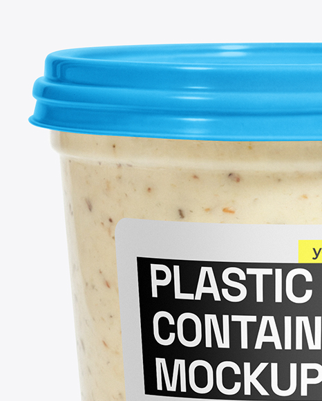 Plastic Container with Clam Chowder Mockup