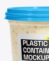 Plastic Container with Clam Chowder Mockup