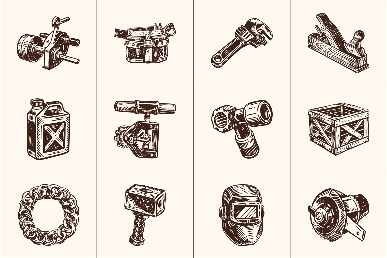 Vintage Tools Illustration Set