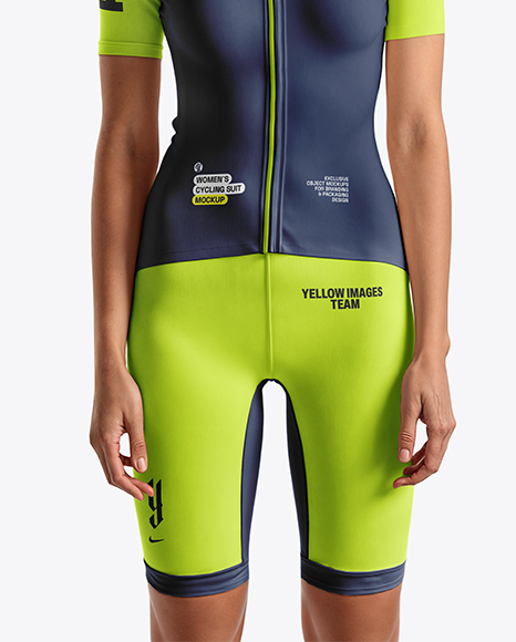 Young Woman Wearing Cycling Suit Mockup