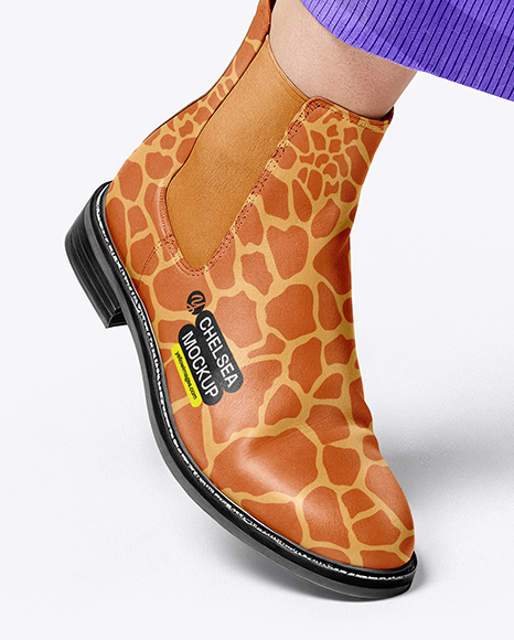 Chelsea Boots on Woman's Legs with Skirt Mockup