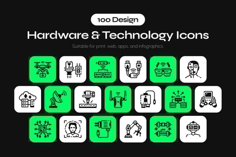 Hardware and Technology Icon Set