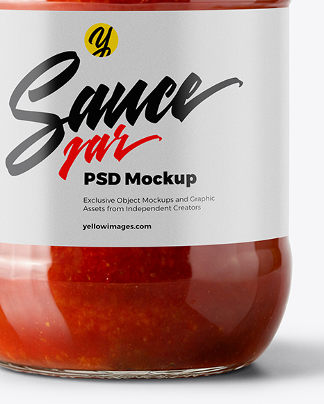 Glass Jar with Tomato Paste Mockup