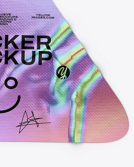 Iridiscent Triangle Sticker Mockup