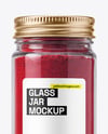 Long Clear Glass Jar with Ground Sumac Spice Mockup