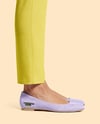 Suede Ballet Flats on Woman's Legs Mockup