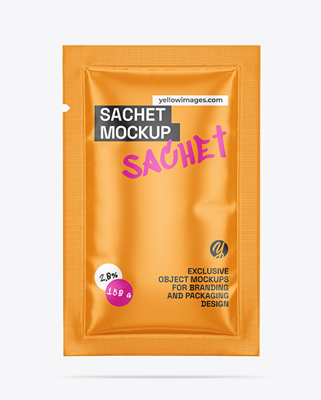Glossy Sachet Mockup - Packaging mockups