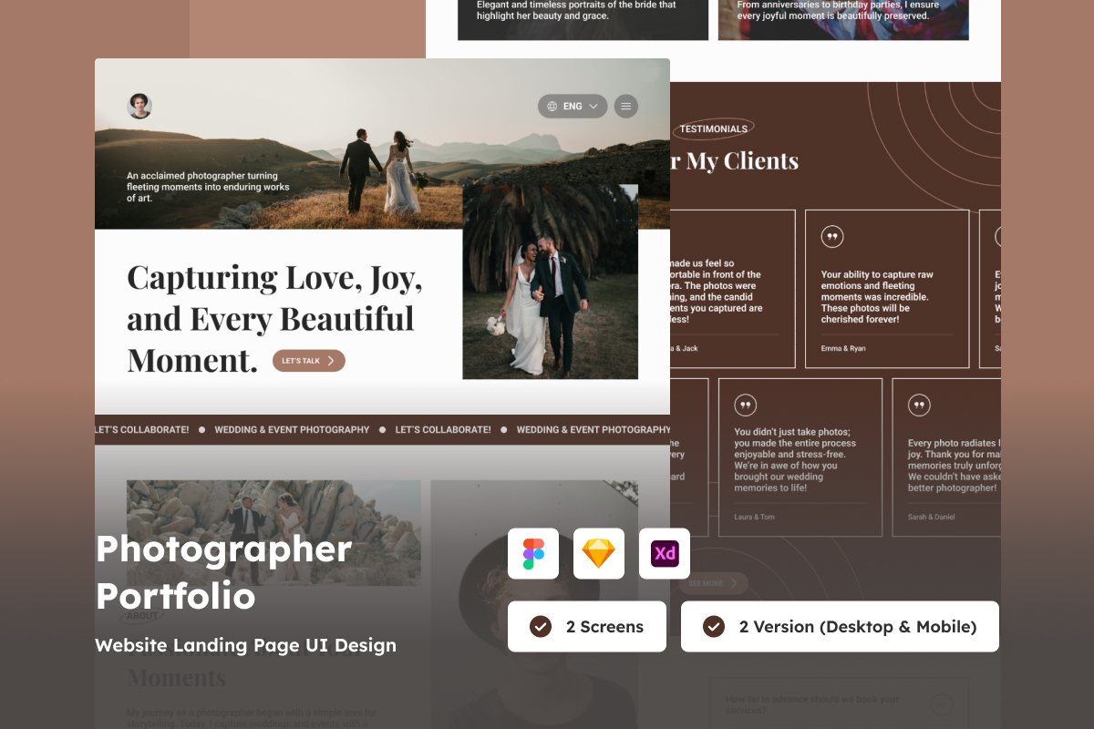 Elegant Photographer Portfolio Landing Page