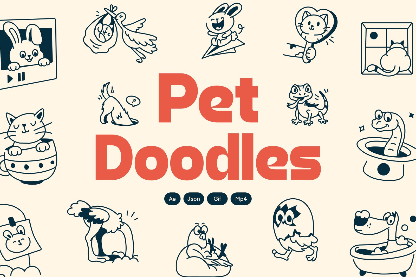 Animated Pet Doodle Icons