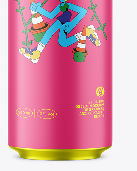 550ml Matte Aluminium Drink Can Mockup