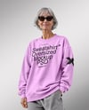 Smiling Old Woman in Oversize Sweatshirt & Sweatpants Mockup