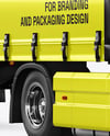 Semi Trailer Truck Mockup - Front Half Side View