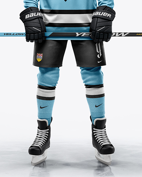 Man Wearing Full Hockey Kit Mockup