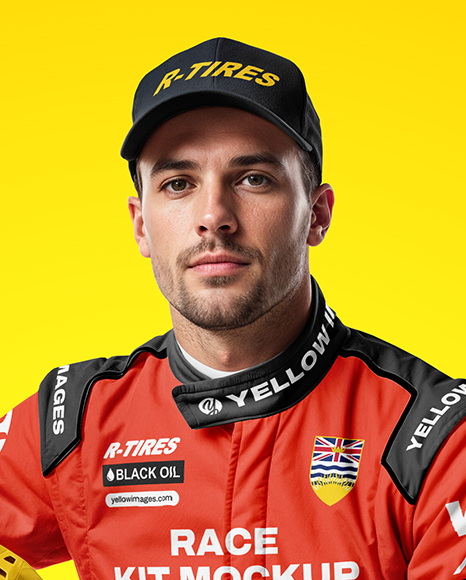 Man Wearing Racing Kit Mockup