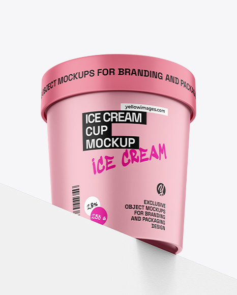 Matte Ice Cream Cup Mockup - Bowl packaging mockup