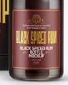 Black Rum Bottle with Box Mockup