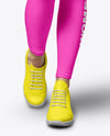Woman Wearing a Long Sleeve Crop Top and Leggings Mockup