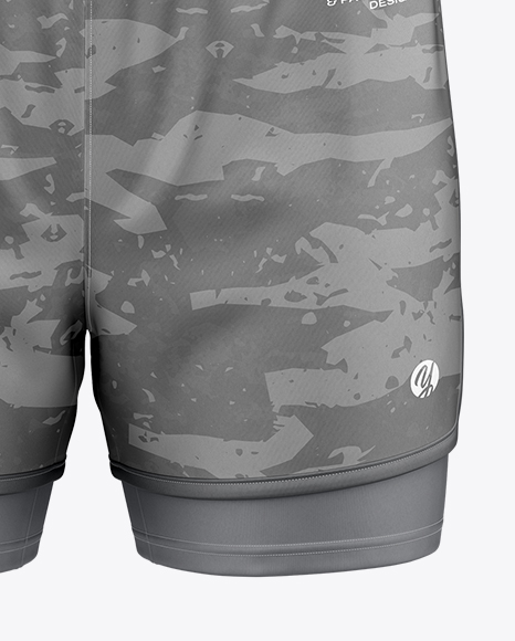 Men's Double-Layer Shorts Mockup - Front View