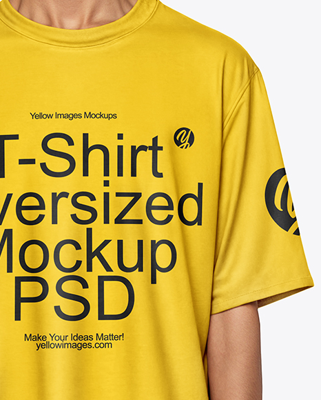 Young Man Wearing Oversized T-Shirt and Visor Cap Mockup