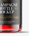 Clear Glass Red Champagne Bottle Mockup