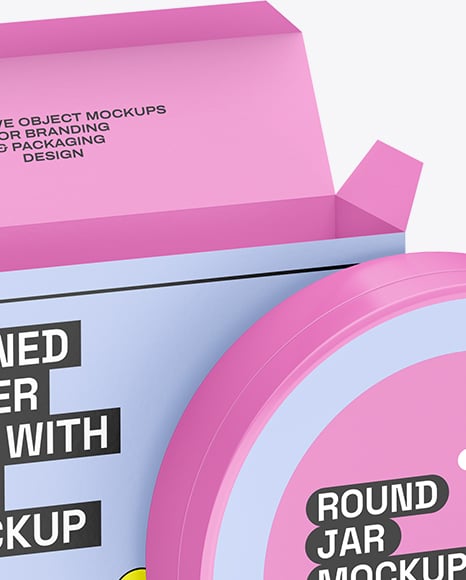 Opened Box With Plastic Jar Mockup