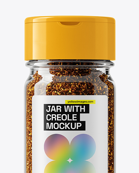 Glass Jar with Creole Seasoning Mockup