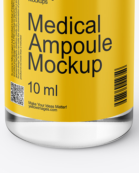 Clear Glass Medical Ampoule Mockup