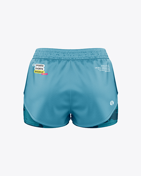 Women's Double-Layer Shorts Mockup - Back View